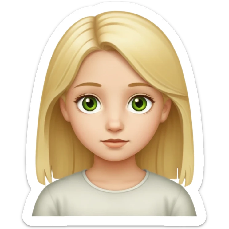 A girl with hazel green eyes blonde hair 10 years old  sticker