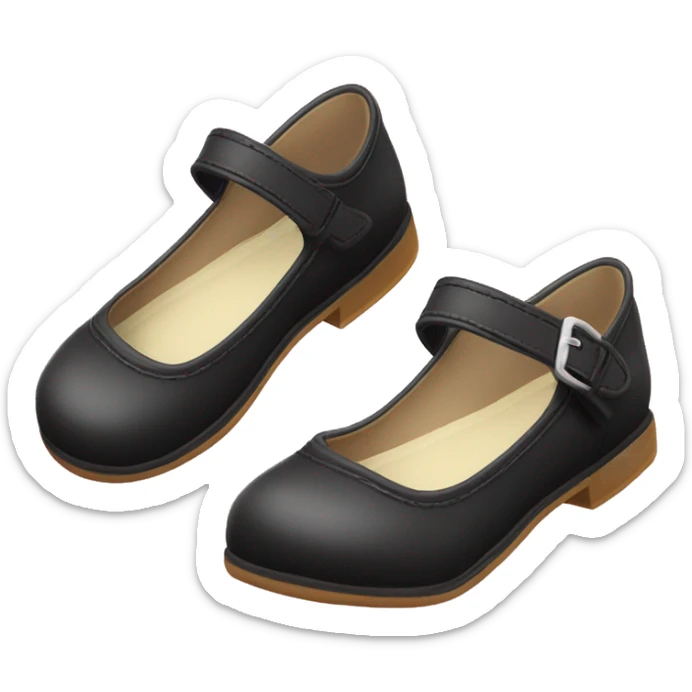 Pair of Black Mary Jane’s flat schoolgirl shoes sticker