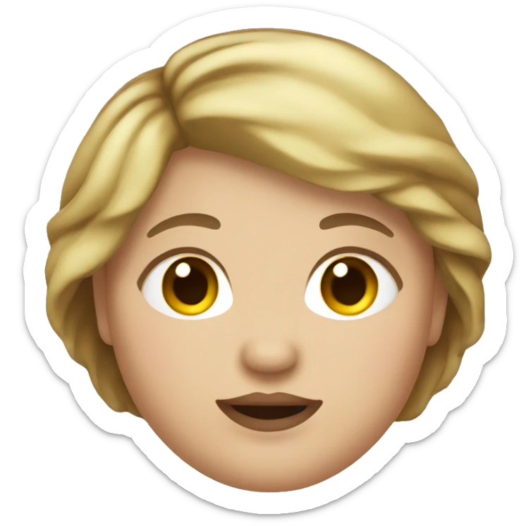 fat girl with brown hair and blonde highlights  sticker