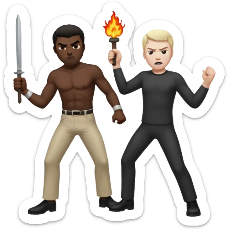 Un homme blanc qui fouette un homme noir sticker