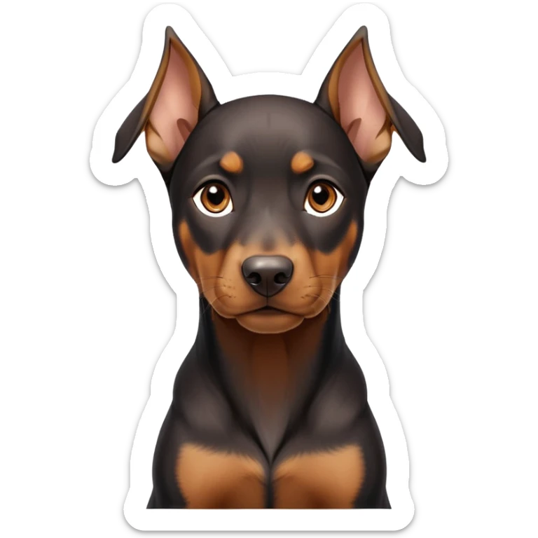 cinematic-noble-doberman puppy-portrait-emoji,-poised-and-regal,-with-a-strong,-athletic-build-and-a-lustrous,-well-groomed-black and tan fur,-deep-set-soulful-brown-eyes,-simplified-yet-sharp-and-sophisticated-features,-highly-detailed, sticker