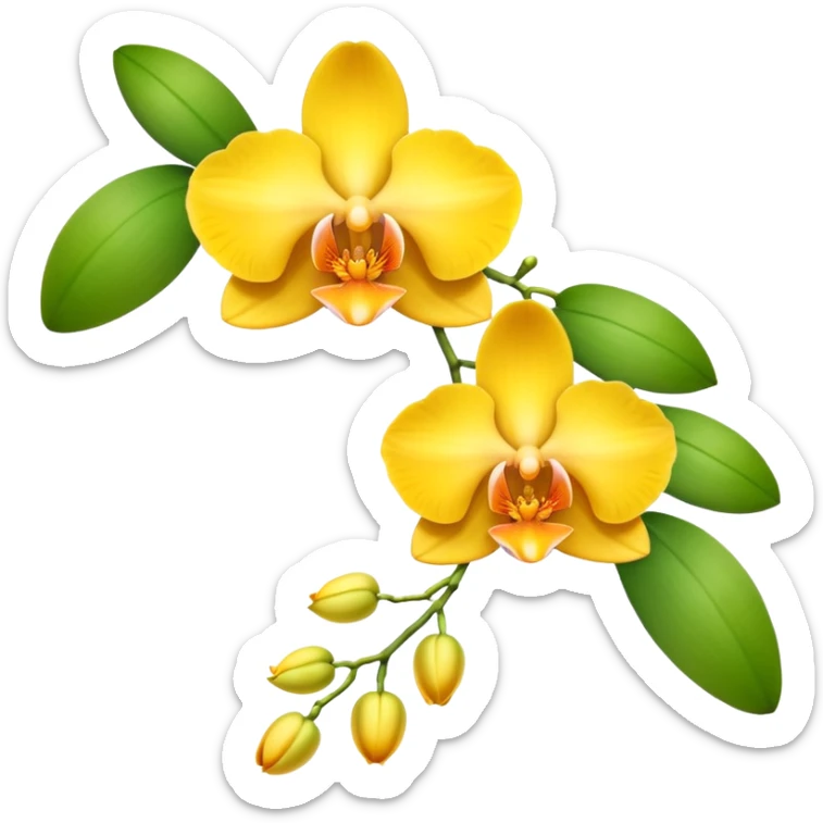 Yellow orchid flower of indian wedding garland sticker
