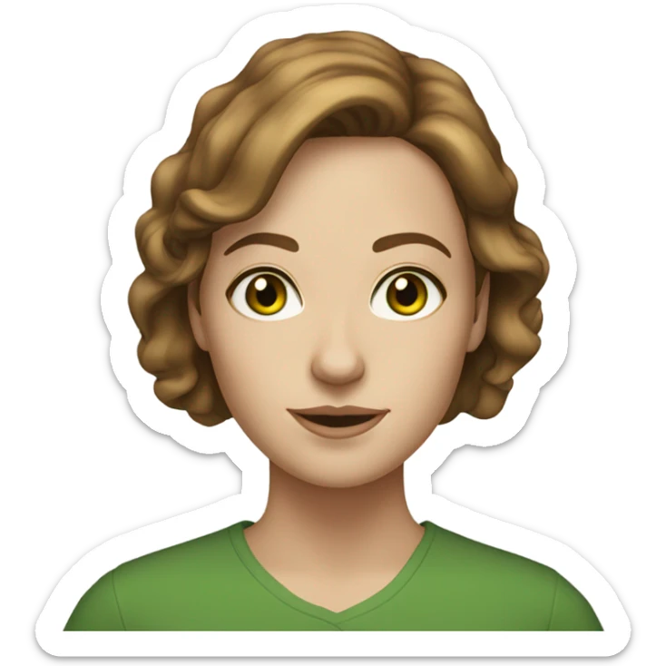 30 year old white woman brown hair green eyes sticker