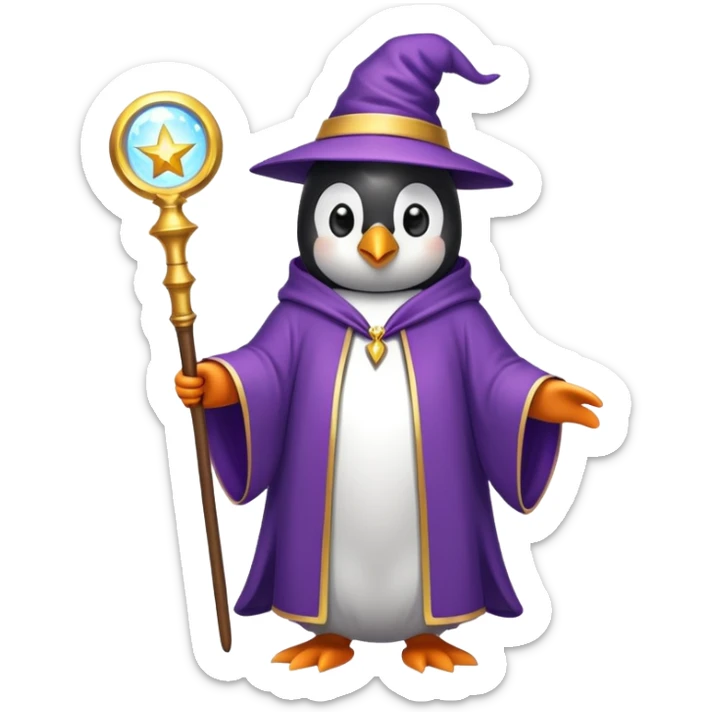 Penguin Wizard sticker