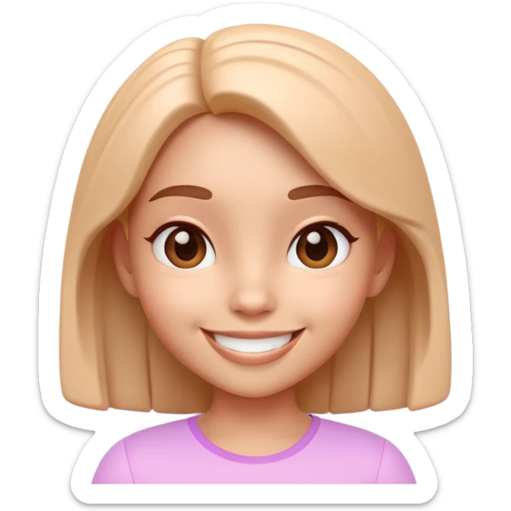 A cute stylized 3D character of a girl sticker