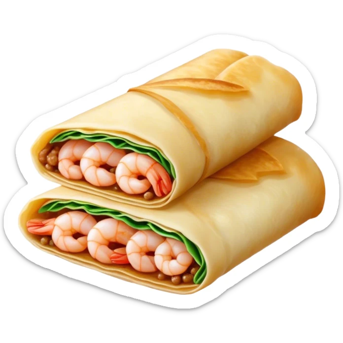 Bánh Xèo Cinematic Realistic Bánh Xèo Dish Emoji, depicted as a crispy, folded crepe filled with shrimp and pork, rendered with dynamic textures and vibrant, appetizing lighting. sticker