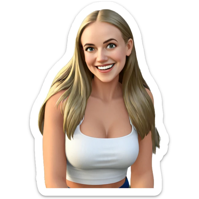 smiling girl in nature sticker