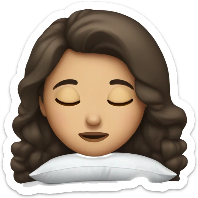 Brunette girl sleeping sticker