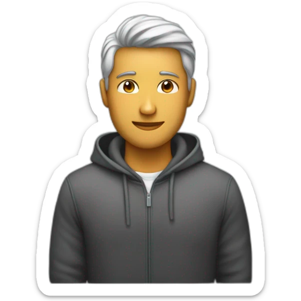 Un hombre emprendedor que sea joven y atractivo que sea blanco y vista una sudadera oscura sticker