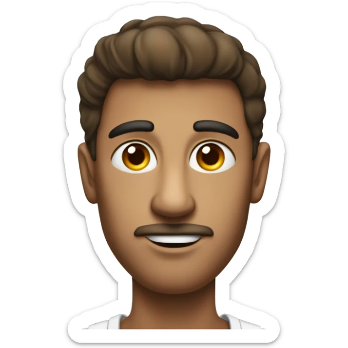 Un homme avec une tête carré et des yeux ecartés sticker