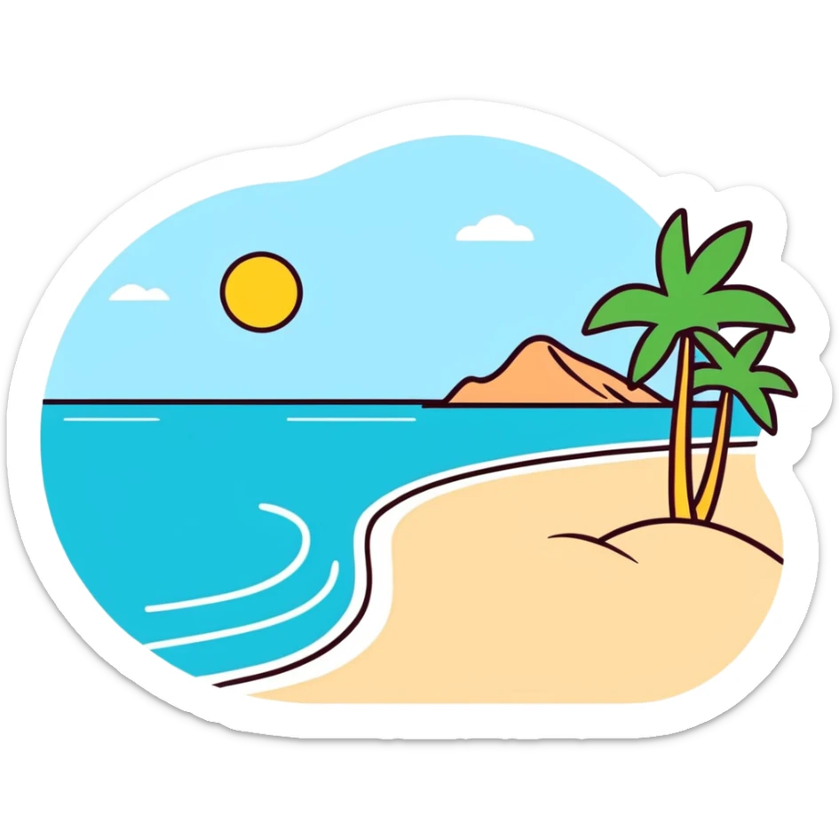 Family of four finally reunited at the beach sticker