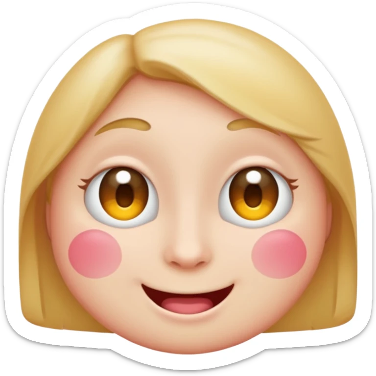 một emoji cảm xúc hạnh phúc, chỉ gồm 2 mắt trắng, má hồng sticker