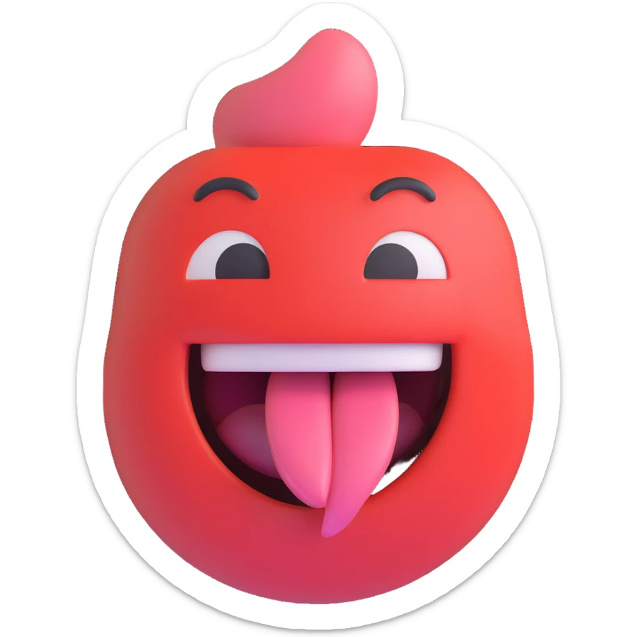 smiling with tongue sticking out
add the words  I’m talking bout innatt  sticker