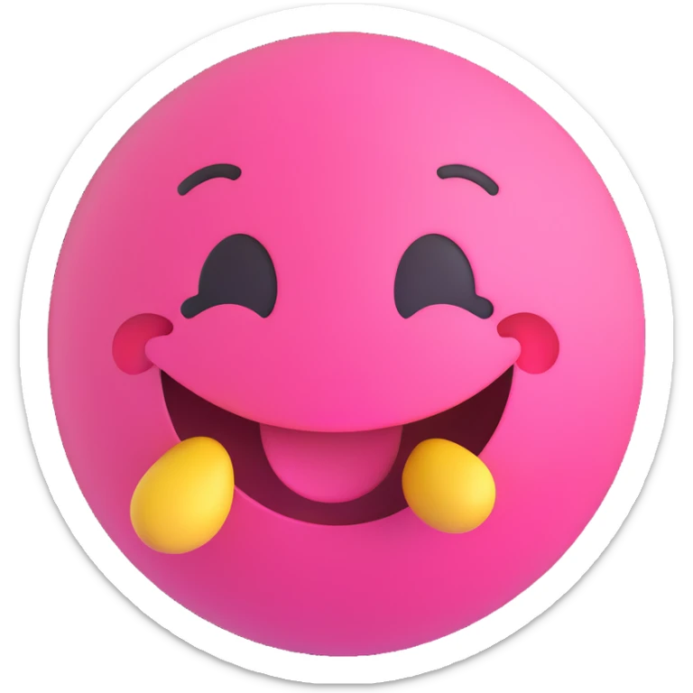 3D smiley emoji, round shape, pink color, with text 'szívküldi', blowing a kiss face sticker