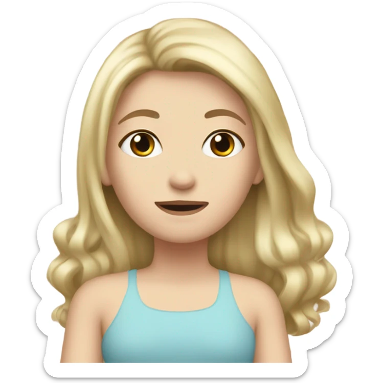 White mom blonde hair daughter brown with brown hair sleepover sticker