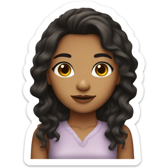 Girl with olive skin dark wavy hair and eyes that girl sticker