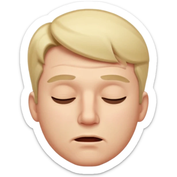 A male squinting his eyes closed but the mouth is whistling sticker