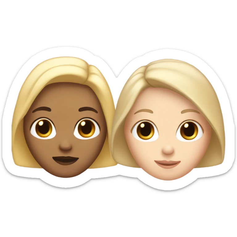 Two white girls one who has a blonde straight bob and the other who has black curly hair sticker