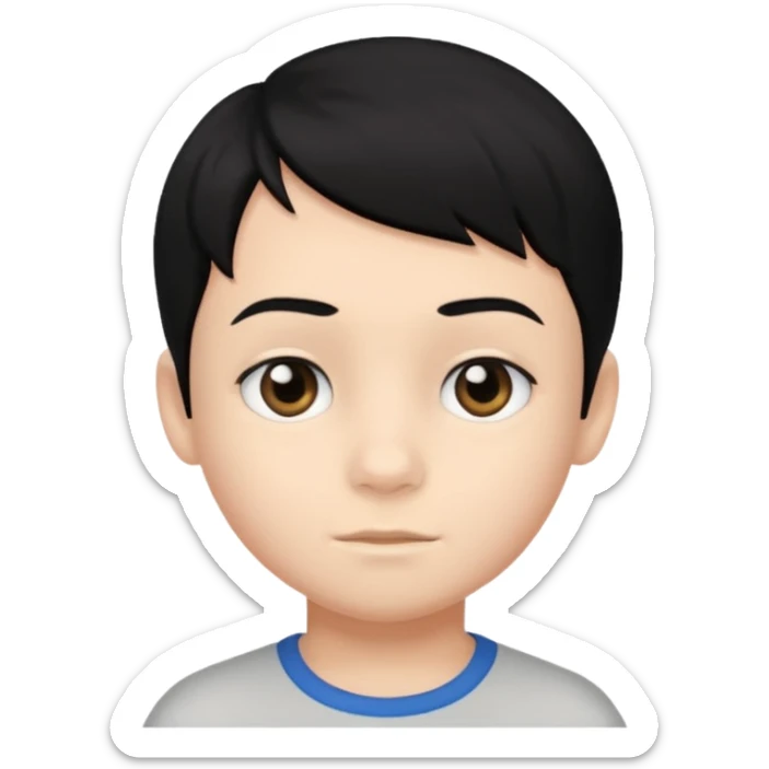 7 yaş siyah göz siyah saç erkek çocuk beyaz tenli sticker