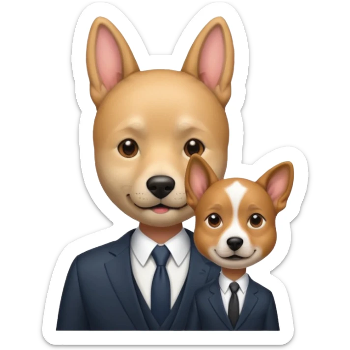 Un humain en costume avec une tête de Chien sticker