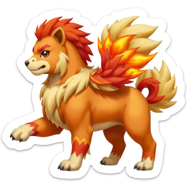 Growlithe-Aracanine-Ponyta-Entei-fusion (full body) sticker