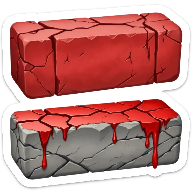 i want an hp bar for my discord bot which is text fight bot, i want a total of 3 emojis, left edge of hp bar, right edge of hp bar, middle of hp bar, i want the hp bar to look cracky and rocky like blood in rock sticker