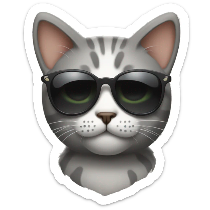 Cat with sunglasses sticker