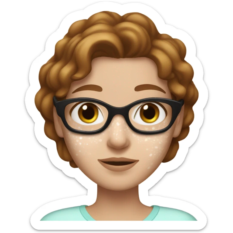 Brown haired white girl with freakles wearing skincare gel mask sticker