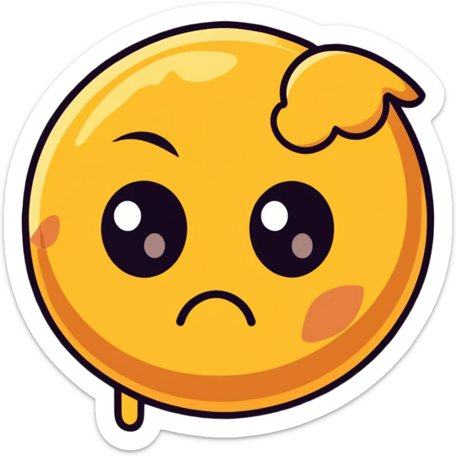 cartoon eye with small crusty booger in the corner, sleepy eye with crusty discharge sticker