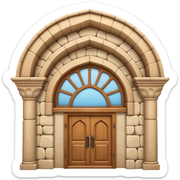 3D Apple-style emoji of a full traditional Turkish han building, showing the entire stone structure with arches, wooden doors, and windows. Rounded, glossy, smooth, soft shadows, white background.








 sticker