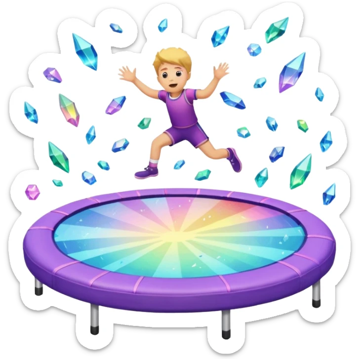 My mind is akin to crystals scattered on a trampoline being jumped on by kids sticker
