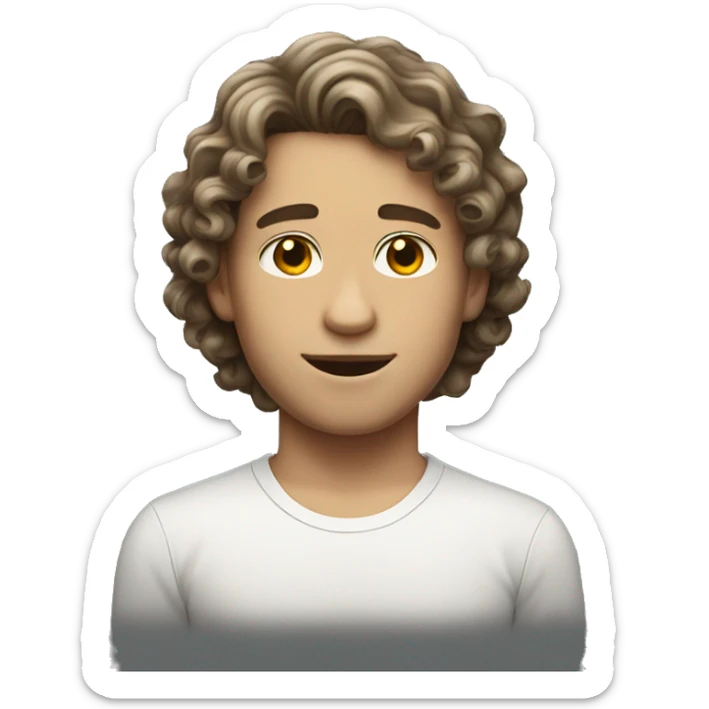 Curly shoulder length hair white boy with short wavy hair Latina  sticker