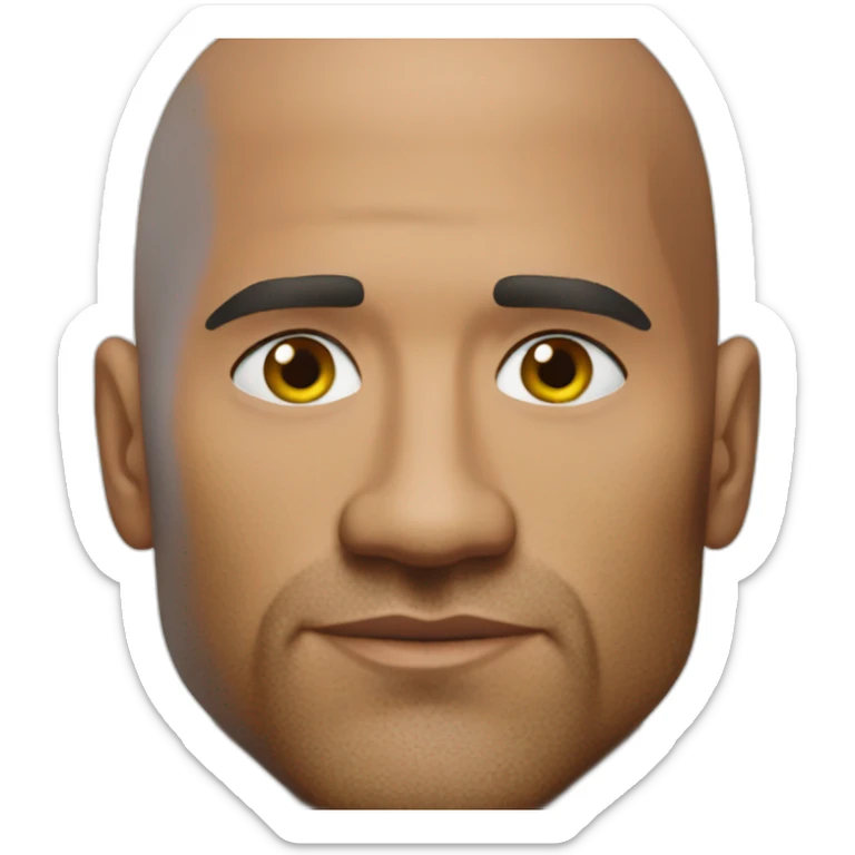 The rock white red hair sticker