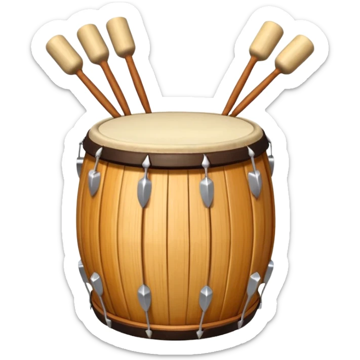 tung tung sahur, festive drum being played at dawn, cheerful and energetic sticker