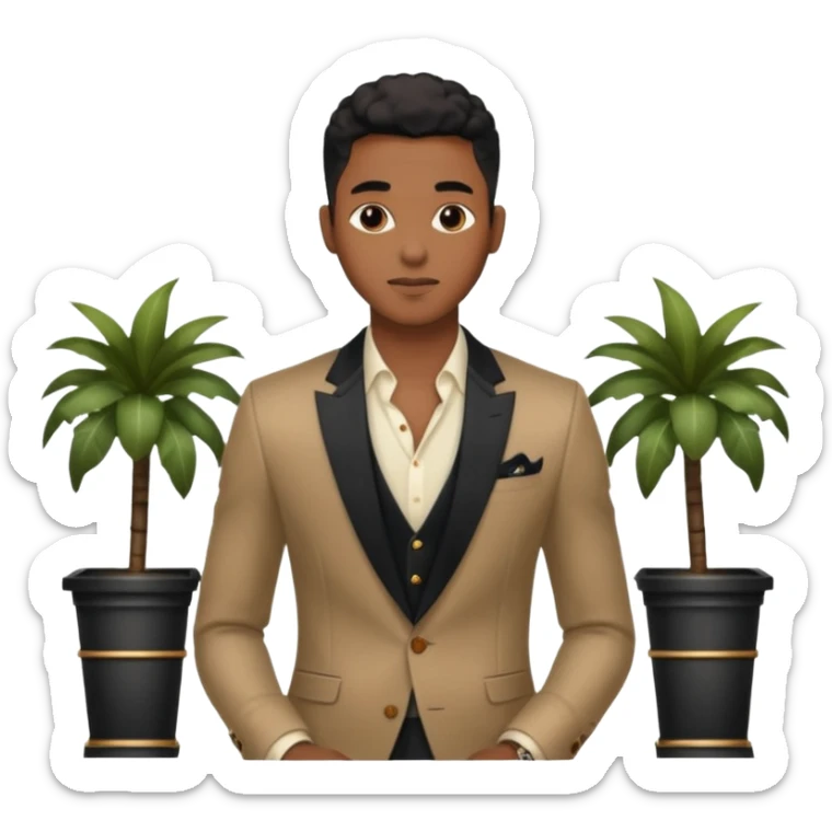 black young adult male using their financial income on lifestyle and aesthetics  sticker