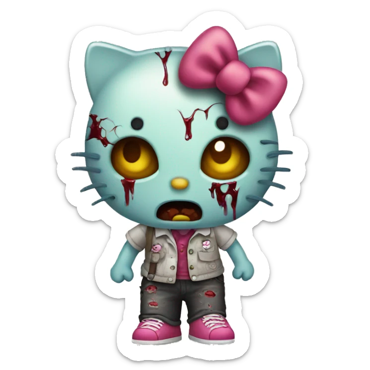 zombie hello kitty sticker