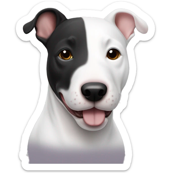 Un bull-terrier blanc avec une petite tache noire sur l’oreille droite  sticker
