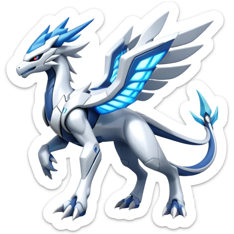 Modern Futuristic Kyurem-reshiram-dialga-Suicune-hybrid, full body sticker