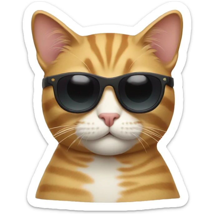 Cat with sunglasses sticker