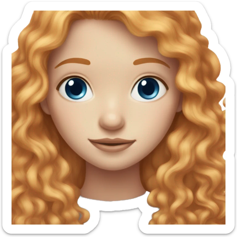 Female, Blond/Ginger hair, one Blue and one Hazel eye, Soft freckles, Button nose sticker