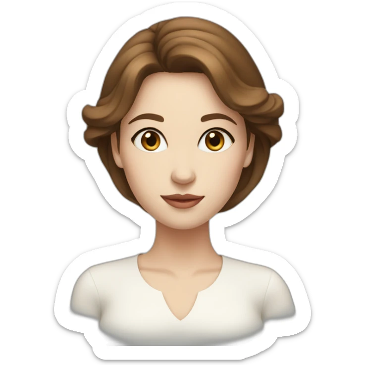 Blue eyes brown hair woman elegant white skin sticker