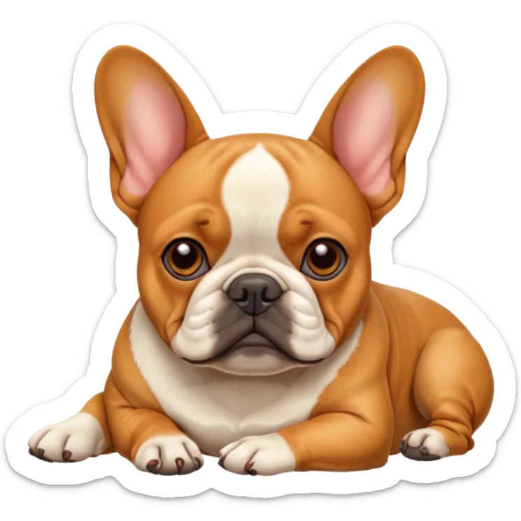 A French bulldog chilling (colour of dog is ginger) sticker