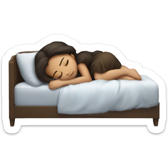 Brunette girl sleeping sticker
