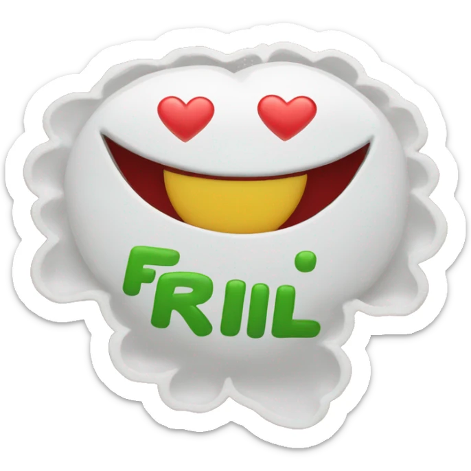 The words Team friii rice on a sign with hearts floating in air sticker