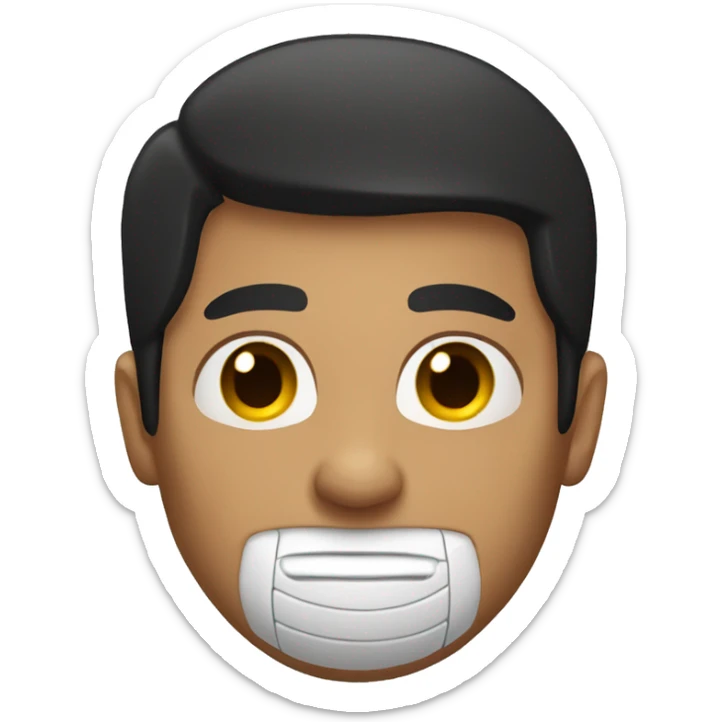 Man with tan skin with black hair and dark brown eyes playing soccer sticker