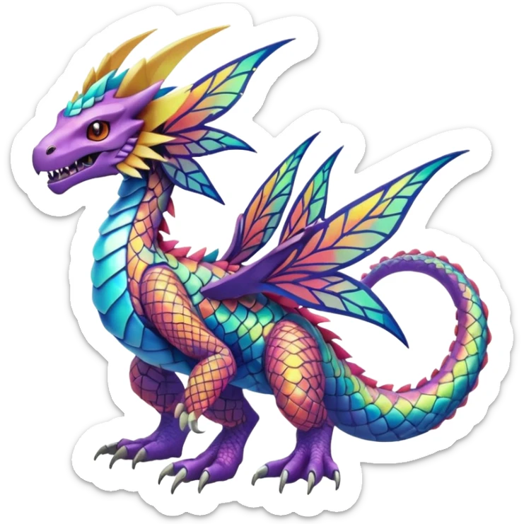 Colorful Exotic Pokémon-Digimon-Monster-Beast-Fakémon-hybrid-creature (full body) sticker