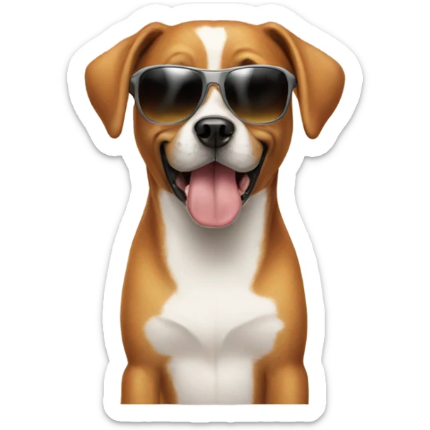 dog with sunglasses sticker