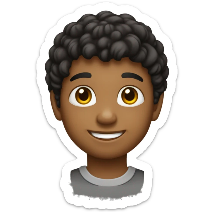 niño pequeño de piel negra, pelo corto y sonrisa  sticker