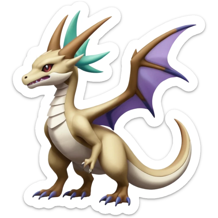 Shiny Noivern-Marowak-Lugia-Fakémon-hybrid-creature (full body)  sticker
