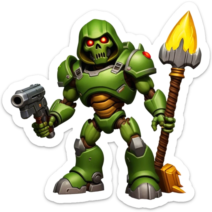 3D, cinematic ultra detailed 32k HD Doom srhoom in pvz 1, brought to life with stunning visual details, each lash, eye, and hair is shown in stunning detail, rich textures, visually rich, so lifelike that it feels like it could leap off the page at any moment sticker